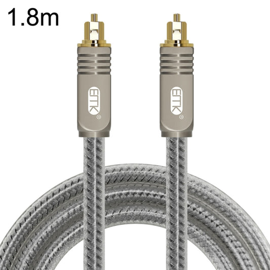 EMK YL/B Audio Digital Optical Fiber Cable Square To Square Audio Connection Cable, Length: 1.8m(Transparent Gray) -  by EMK | Online Shopping UK | buy2fix