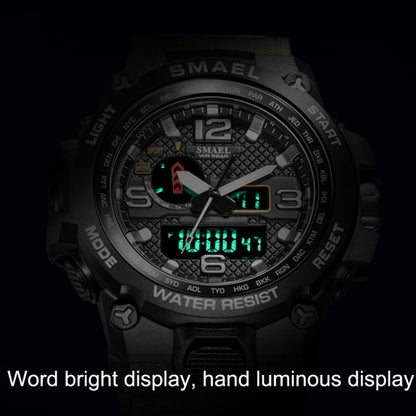 SMAEL 1545D Chronograph Calendar Alarm Clock Night Light Waterproof Watch Outdoor Men Watch(Army Green) - Sport Watches by SMAEL | Online Shopping UK | buy2fix