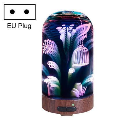 AOD-8 Jungle Discovery 3D Glass Aromatherapy Machine Silent Bedroom Mini Humidifier EU Plug - Air Purifiers & Parts by buy2fix | Online Shopping UK | buy2fix