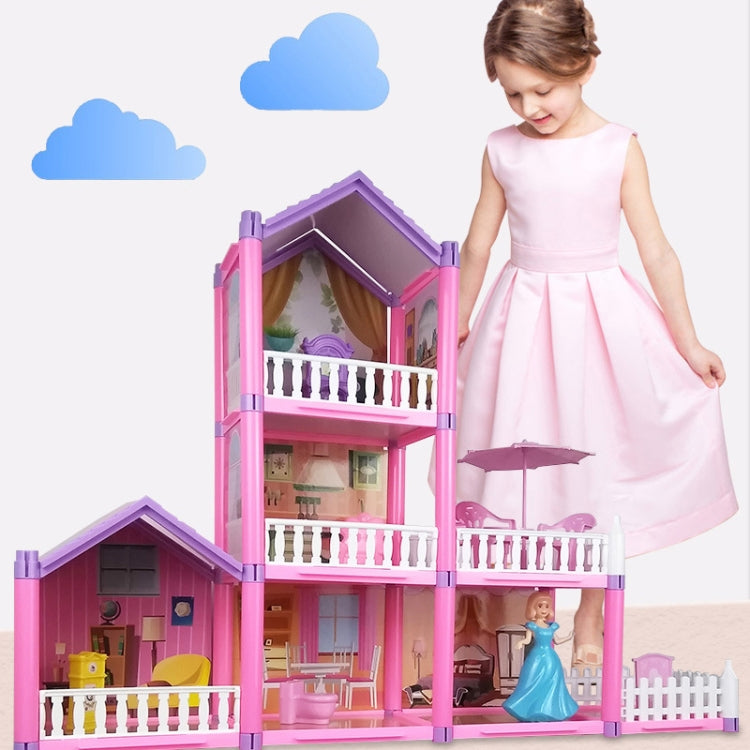 DSJ55-B 214pcs/set Children Passing Domestic Toy Doll House Princess Castle Set Simulation Disguise House - Pretend Play Toys by buy2fix | Online Shopping UK | buy2fix