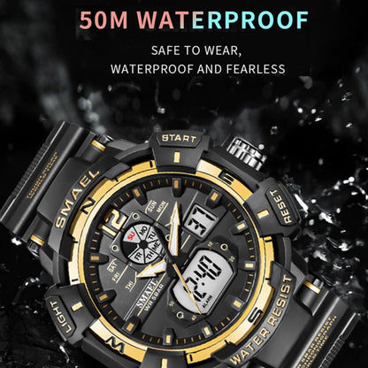 SMAEL 8045 Outdoor Waterproof Time Sports Luminous Dual Display Watch(Black) - Sport Watches by SMAEL | Online Shopping UK | buy2fix