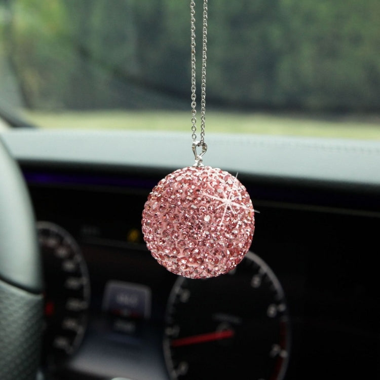 Car Diamond Crystal Ball Rearview Mirror Decoration Pendant(Crystal Yellow) - In Car by buy2fix | Online Shopping UK | buy2fix