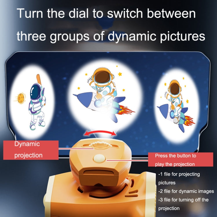 Children Spaceship Cartoon Watch Fan Projection USB Portable Bladeless Wrist Fan(Orange) - Consumer Electronics by buy2fix | Online Shopping UK | buy2fix