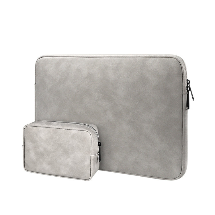 ND12 Lambskin Laptop Lightweight Waterproof Sleeve Bag, Size: 14.1-15.4 inches(Gray with Bag) - 14.1 inch by buy2fix | Online Shopping UK | buy2fix