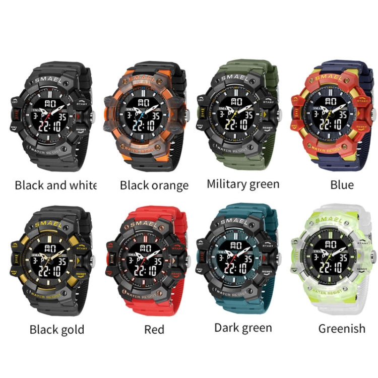 SMAEL 8080 Outdoor Sports Waterproof Multifunctional Glowing Double Dial Watch(Translucent Green) - Sport Watches by SMAEL | Online Shopping UK | buy2fix