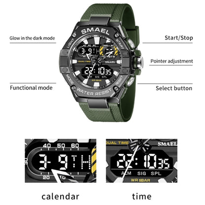 SMAEL 8066 Outdoor Electronic Sports Watch Alloy Colorful Multifunctional Men Watch(Gray) - Sport Watches by SMAEL | Online Shopping UK | buy2fix