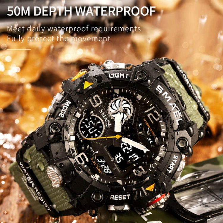 SMAEL 8055 Large Dial Sports Outdoor Waterproof Luminous Multifunctional Electronic Watch(Black Blue) - Sport Watches by SMAEL | Online Shopping UK | buy2fix