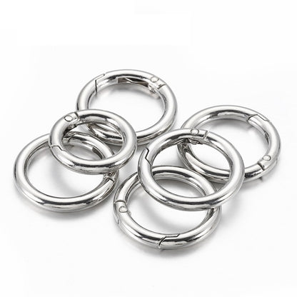 20pcs Zinc Alloy Spring Ring Metal Open Bag Webbing Keychain, Specification: Inch 2 Silver - In Car by buy2fix | Online Shopping UK | buy2fix