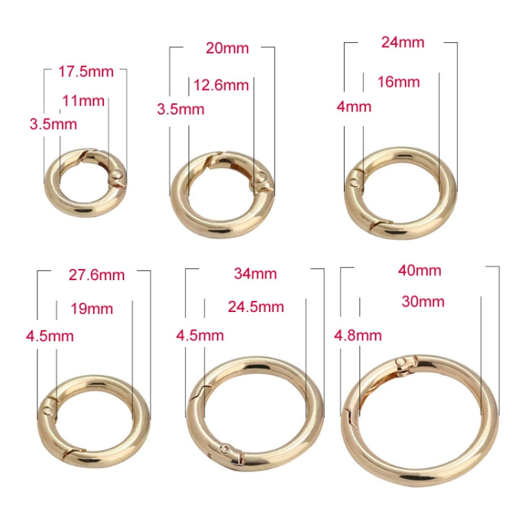 20pcs Zinc Alloy Spring Ring Metal Open Bag Webbing Keychain, Specification: Inch 2 Silver - In Car by buy2fix | Online Shopping UK | buy2fix