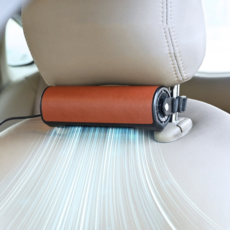 CF01 USB Interface Car Seat Fan Adjustable Wind Speed Desktop Small Fan(Brown) - In Car by buy2fix | Online Shopping UK | buy2fix
