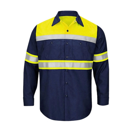 Pure Cotton Long-sleeved Reflective Clothes Overalls Work Clothes, Size: S(Yellow +Blue Top) - Workplace Safety Supplies by buy2fix | Online Shopping UK | buy2fix
