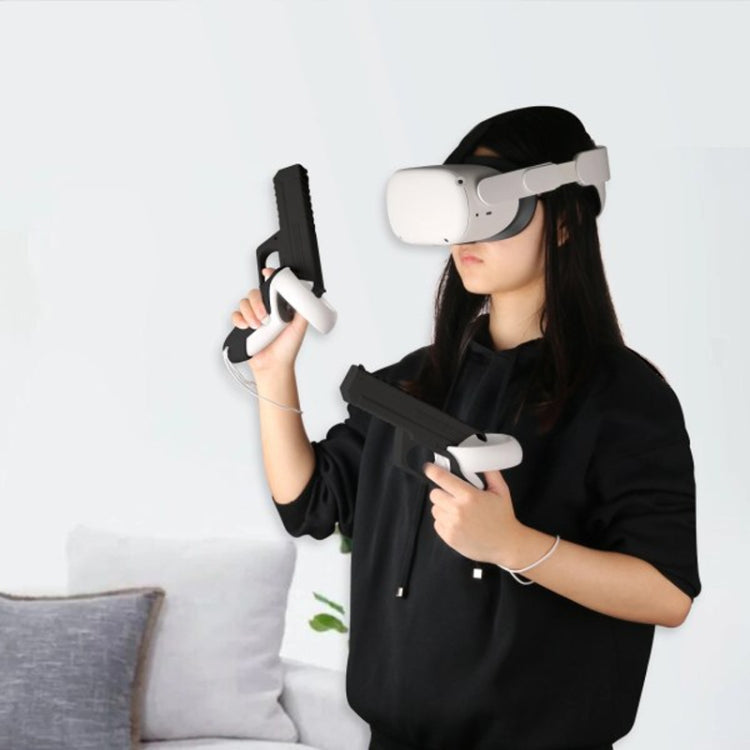 For Oculus Quest 2 VR Controller 1pair Sturdy Shooting Handle Holder(Black) - Consumer Electronics by buy2fix | Online Shopping UK | buy2fix