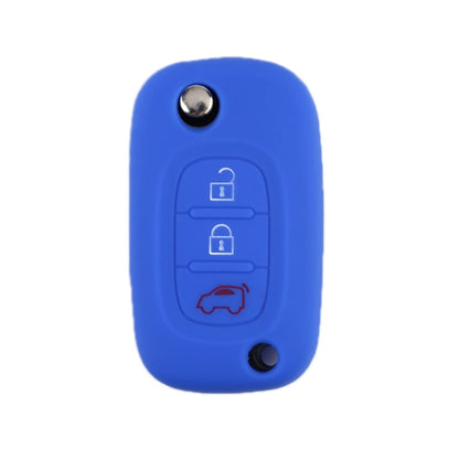 For Mercedes-Benz Smart Folding 2pcs 3 Button Silicone Key Case(Sea Blue) - In Car by buy2fix | Online Shopping UK | buy2fix