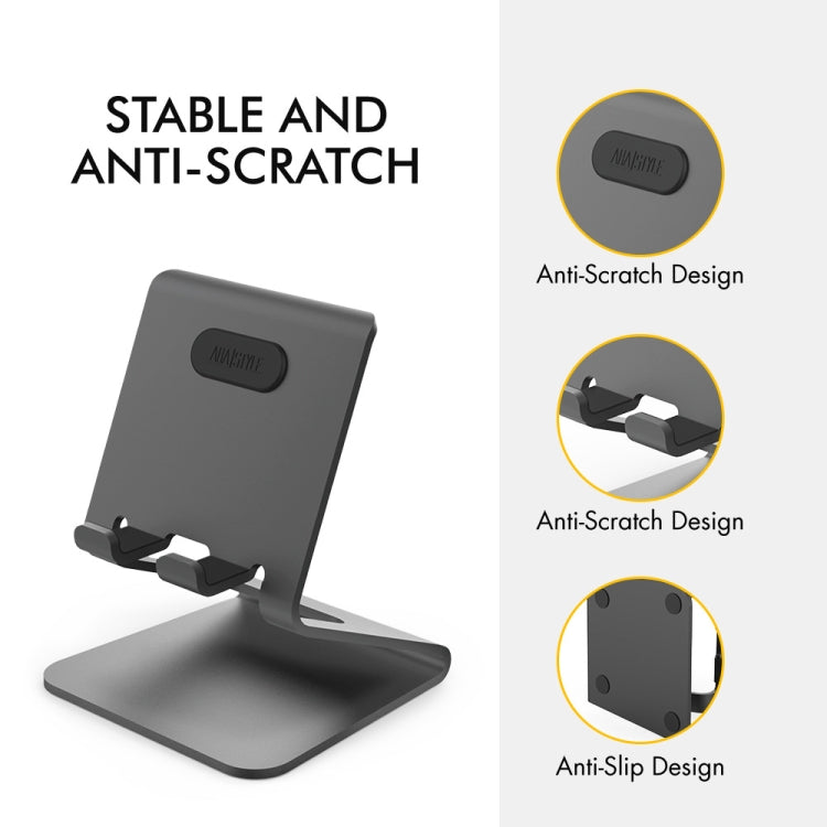 AhaStyle ST02 Mobile Phone Aluminum Alloy Fixed Bracket Storage Charging Base(Silver) - Desktop Holder by AhaStyle | Online Shopping UK | buy2fix