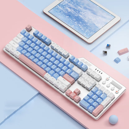 Ajazz AK35I 110 Keys White Light Backlight PBT Keycap Wired Mechanical Keyboard Tea Shaft (Blue White) - Wired Keyboard by Ajazz | Online Shopping UK | buy2fix