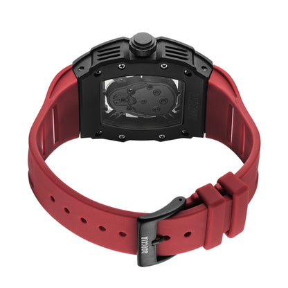 BAOGELA 224143 Barrel-shaped Hollow Surface Silicone Luminous Sports Men Watch(Steel Shell Black Belt) - Silicone Strap Watches by BAOGELA | Online Shopping UK | buy2fix