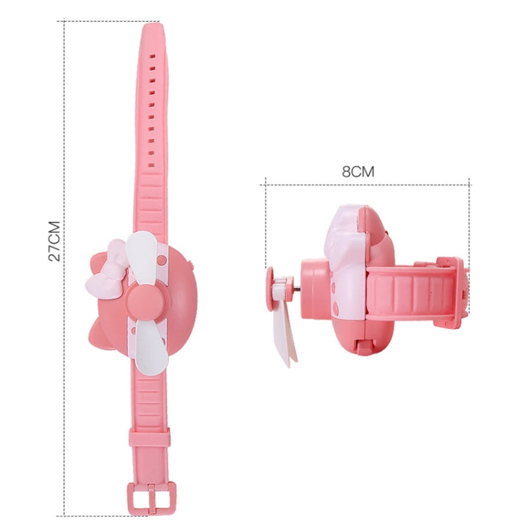 1158 Cartoon Shape Children Watch Fan USB Charging Portable Wrist Mini Fan(Pink) - Electric Fans by buy2fix | Online Shopping UK | buy2fix