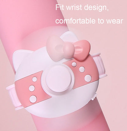 1158 Cartoon Shape Children Watch Fan USB Charging Portable Wrist Mini Fan(Pink) - Electric Fans by buy2fix | Online Shopping UK | buy2fix