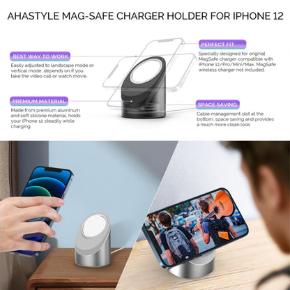For iPhone12/13/14 Series AhaStyle PT134 Magnetic Charging Stand(Pink) - Desktop Holder by AhaStyle | Online Shopping UK | buy2fix