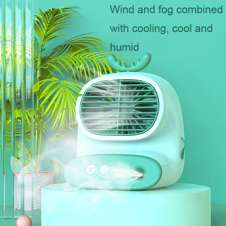 CS1319 Desktop Small Hydrating Spray Cartoon Fan Rechargeable Silent Humidifying Fan(Bunny Blue) - Electric Fans by buy2fix | Online Shopping UK | buy2fix