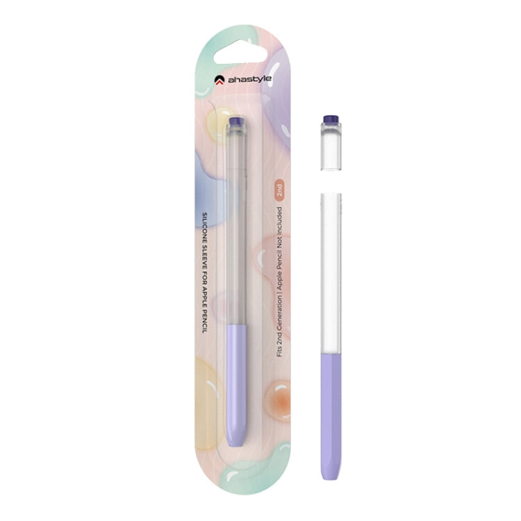 For Apple Pencil 2 AhaStyle PT-LC05 Jelly Style Translucent Silicone Protective Pen Case(Blue) - Pencil Accessories by AhaStyle | Online Shopping UK | buy2fix