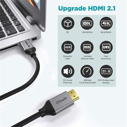 QGeeM QG-AV17 HDMI To HDMI Connection Cable Support 8K&60Hz 1m Length - Cable by QGeeM | Online Shopping UK | buy2fix