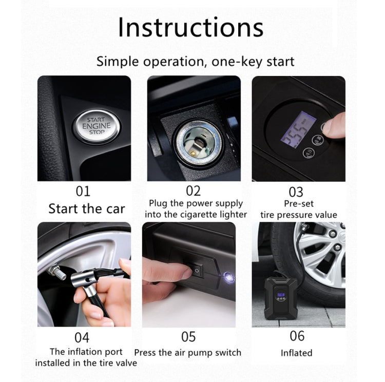 SUITU  ST-818  DC 12V Wired Car Air Pump Tire Inflator With LED Lighting Pointer Model+Toolbox - Inflatable Pump by SUITU | Online Shopping UK | buy2fix