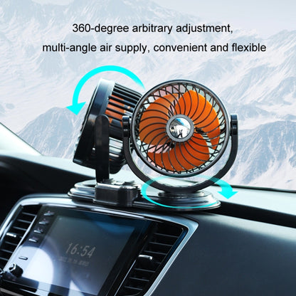 F621 Car Rotatable Turntable Silent Car Double Head Fan, Model: 12V Cigarette Lighter - Heating & Fans by buy2fix | Online Shopping UK | buy2fix