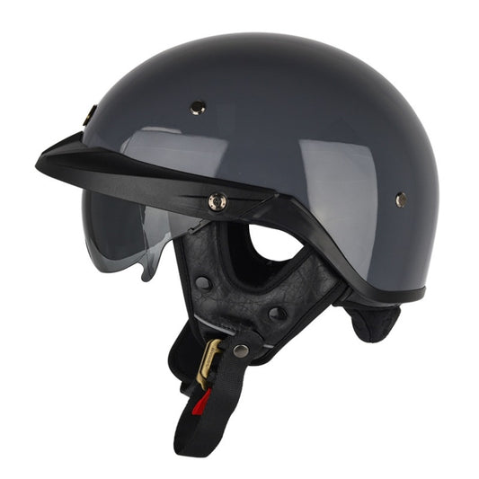 SOMAN Motorcycle Half Helmet Adjustable Helmet With Inner Mirror, Size: XXL(Cement Gray) - Helmets by SOMAN | Online Shopping UK | buy2fix
