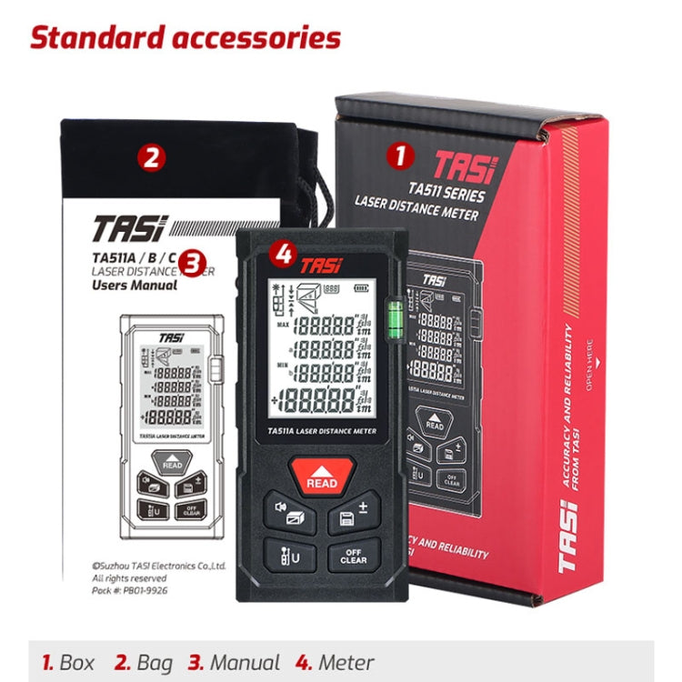 TASI TA511C 100m Laser Handheld Distance Measuring Room Infrared Measuring Instrument - Laser Rangefinder by buy2fix | Online Shopping UK | buy2fix