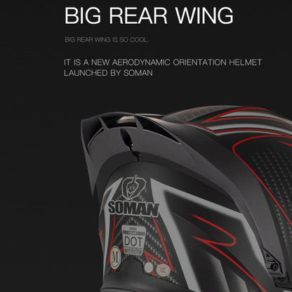 SOMAN Motorcycle Dual Lens Riding Peel-Off Full Coverage Helmet, Size: M(Sapphire Vision) - Helmets by SOMAN | Online Shopping UK | buy2fix