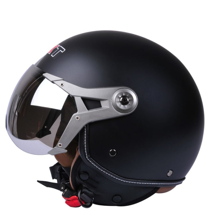 GXT Electric Vehicle Half Cover Helmet Four Seasons Retro Helmet, Size: M(Matte Black) - Helmets by GXT | Online Shopping UK | buy2fix