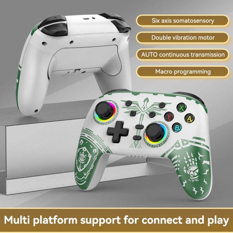 Wireless Bluetooth Somatosensory Vibration Gamepad for Nintendo Switch/Switch PRO, Color: White Green - Gamepads by buy2fix | Online Shopping UK | buy2fix
