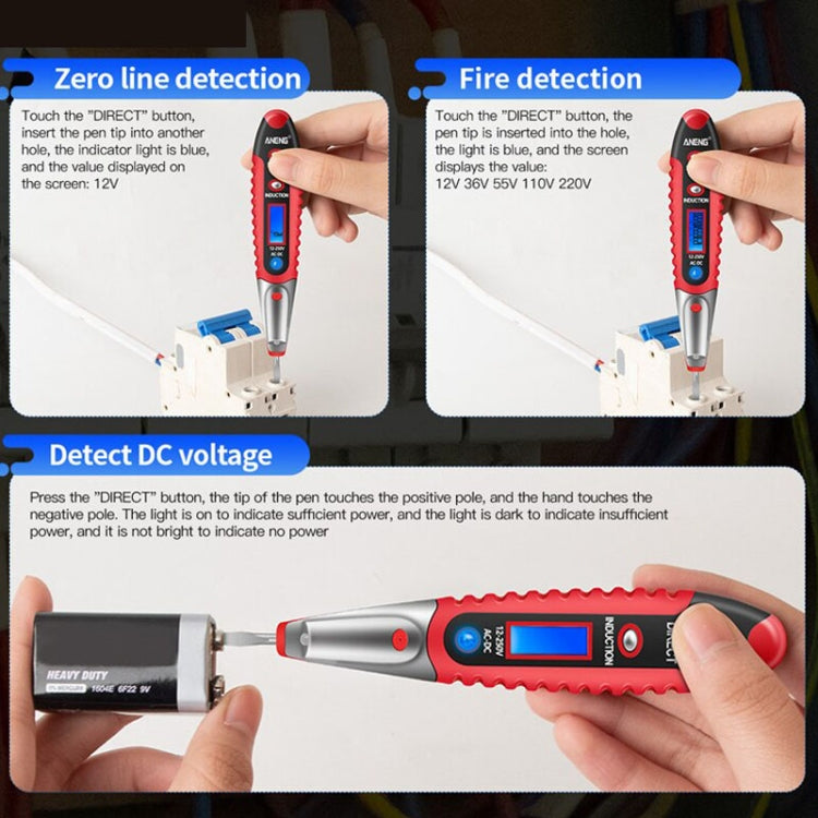 ANENG VD700 2pcs Sound and Light Alarm Non-contact Digital Display Sensor Multi-function Test Pen(Black Yellow) - Voltage Detector by ANENG | Online Shopping UK | buy2fix