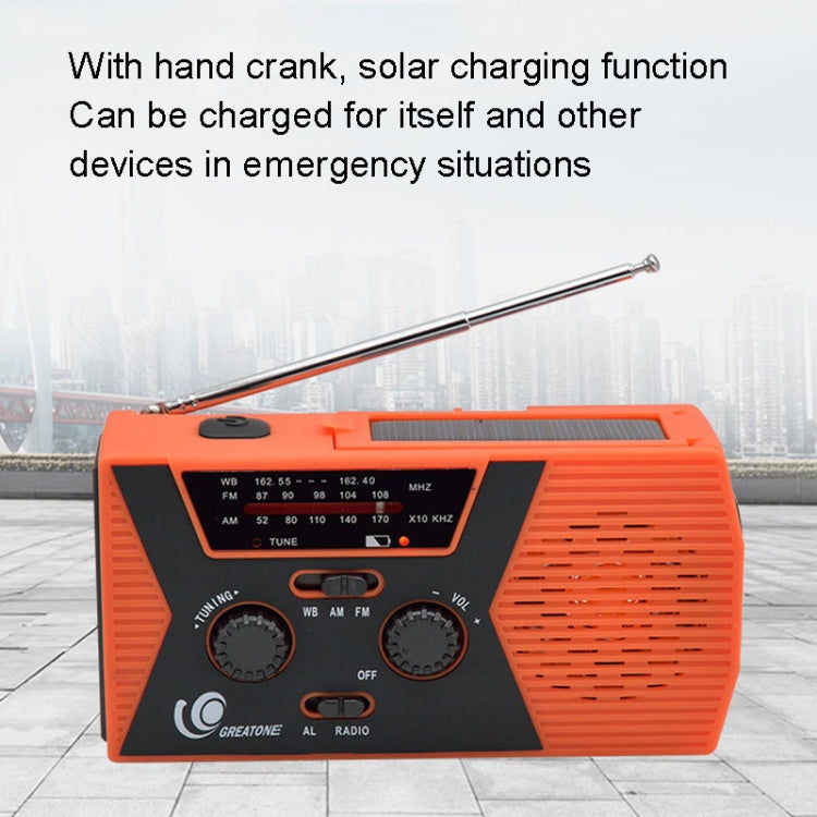 AM/FM/NoAA 2000mAh Emergency Radio Portable Hand Crank Solar Powered Radio(Green) - Radio Player by buy2fix | Online Shopping UK | buy2fix