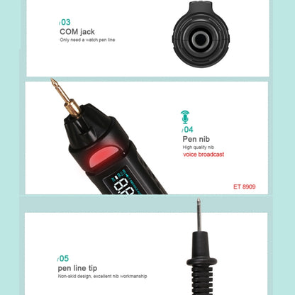 WinAPEX  ET8909  Digital Multimeter Voltage Test Pen Capacitance Meter Diode NVC Tester - Digital Multimeter by WinAPEX | Online Shopping UK | buy2fix