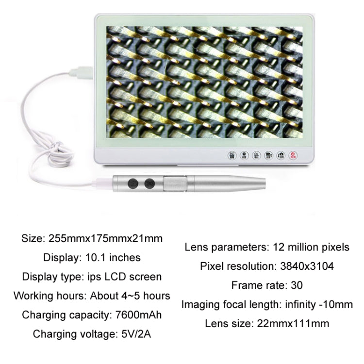 5 Million Digital Electron Microscope Magnifying Dermatoscope, Specification: B008+Z001 Bracket+10 inch Screen - Digital Microscope by buy2fix | Online Shopping UK | buy2fix