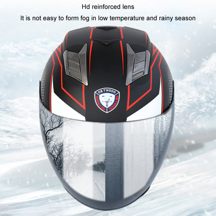 KUQIBAO Motorcycle Smart Bluetooth Sun Protection Double Lens Safety Helmet, Size: XL(White+Black Tail) - Helmets by KUQIBAO | Online Shopping UK | buy2fix