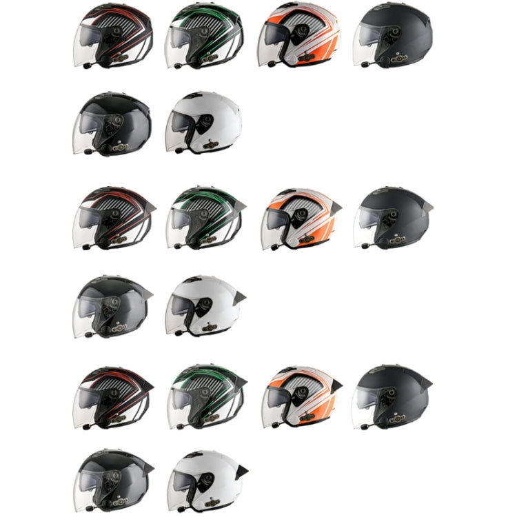 KUQIBAO Motorcycle Smart Bluetooth Sun Protection Double Lens Safety Helmet, Size: M(Bright Black+Black Tail) - Helmets by KUQIBAO | Online Shopping UK | buy2fix