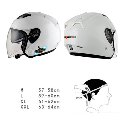 KUQIBAO Motorcycle Smart Bluetooth Sun Protection Double Lens Safety Helmet, Size: L(Matte Black Phantom Fiber+Gray Rear Spoiler) - Helmets by KUQIBAO | Online Shopping UK | buy2fix