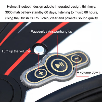 KUQIBAO Motorcycle Smart Bluetooth Sun Protection Double Lens Safety Helmet, Size: XL(Matte Black+Black Tail) - Helmets by KUQIBAO | Online Shopping UK | buy2fix