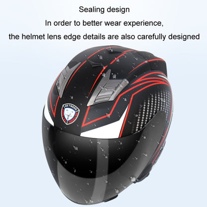 KUQIBAO Motorcycle Smart Bluetooth Sun Protection Double Lens Safety Helmet, Size: XL(Matte Black+Black Tail) - Helmets by KUQIBAO | Online Shopping UK | buy2fix