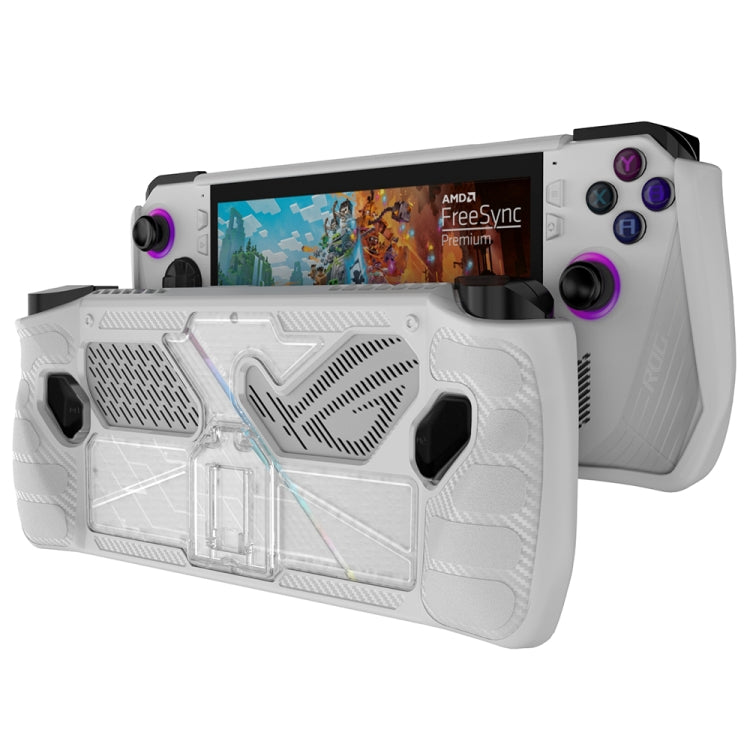 For ASUS Rog Ally Game Console PC+TPU Protective Case Cover With Bracket(White+Transparent) - Accessories by buy2fix | Online Shopping UK | buy2fix