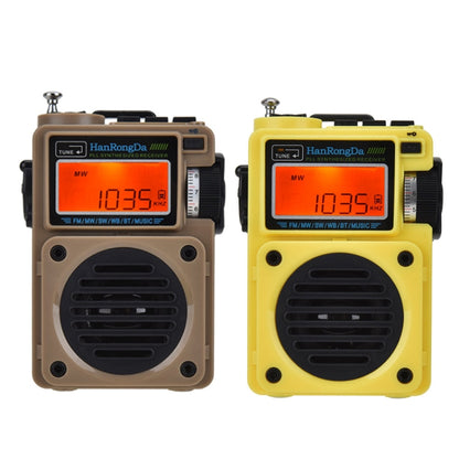 HanRongda HRD-701 Portable Full Band Radio Subwoofer Bluetooth TF Card Digital Display Radio(Yellow) - Radio Player by HanRongda | Online Shopping UK | buy2fix