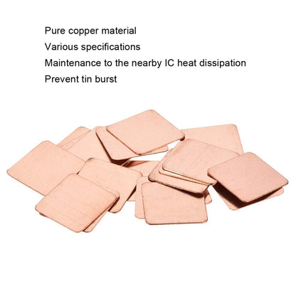 20pcs Laptop Cooling Copper Heat Sink Thermal Conductive Tabs Cell Phone Computer Graphics Card Heat Sinks 20x20x0.5mm - Others by buy2fix | Online Shopping UK | buy2fix