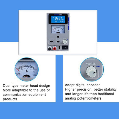 ATTEN APS22-5A 22V 5A USB Digital Variable Adjustable Laboratory DC Power Supply For Mobile Repair, EU Plug - Current & Voltage Tester by ATTEN | Online Shopping UK | buy2fix