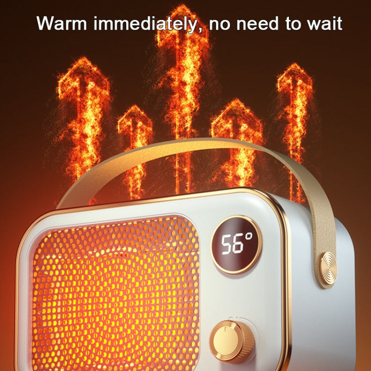 1200W Electric Heater Winter Hand Warmer with Screen Display,EU Plug(Orange) - Electric Heaters by buy2fix | Online Shopping UK | buy2fix