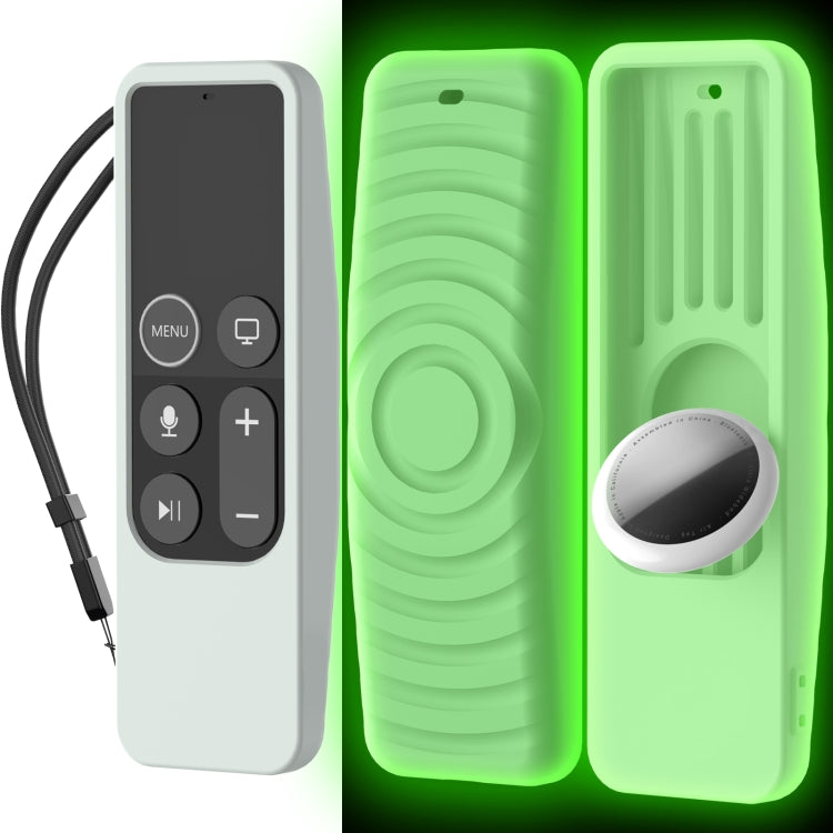 For Apple TV HD / 4K+AirTag AhaStyle PT175 Remote Control Tracker 2 In 1 Silicone Protective Cover(Luminous Green) - Remote Control Covers by AhaStyle | Online Shopping UK | buy2fix