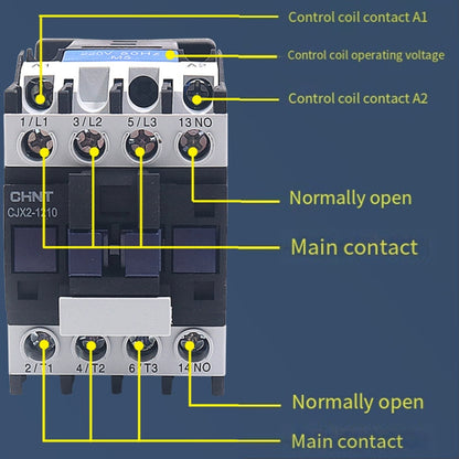 CHNT CJX2-2510 25A 220V Silver Alloy Contacts Multi-Purpose Single-Phase AC Contactor - Relays by CHNT | Online Shopping UK | buy2fix