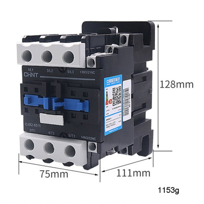 CHNT CJX2-6511 65A 220V Silver Alloy Contacts Multi-Purpose Single-Phase AC Contactor - Relays by CHNT | Online Shopping UK | buy2fix